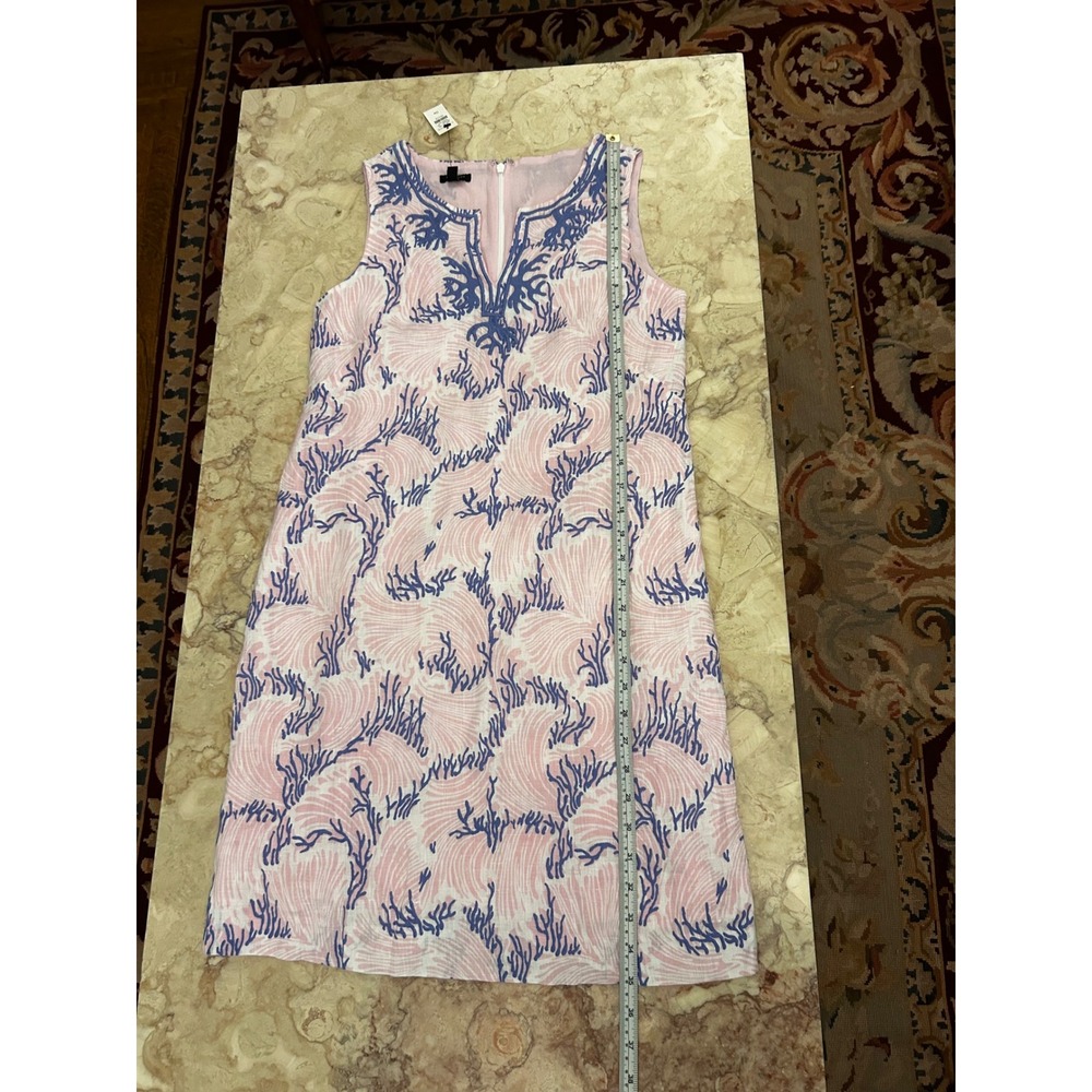 TALBOTS EMBROIDERED LINEN SHIFT DRESS WAVY CORAL Size PETITE 0P Pink NWT - Picture 11 of 13